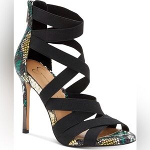 Jessica Simpson Jyra 2 Heeled Green Snake-embossed